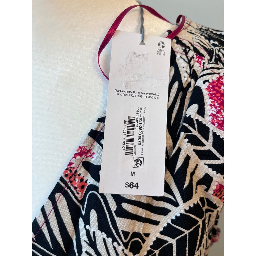 Liz‎ Claiborne Midi Dress Tropical Print Sleeveless V-Neck Casual Size M - Picture 5 of 8